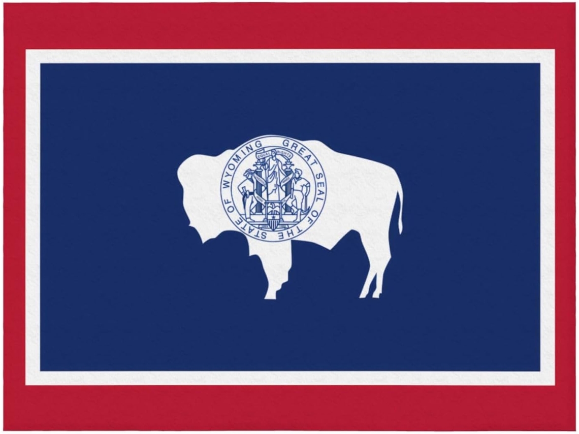 Manta de Flanela Ultramacia Phayah com Estampa da Bandeira do Estado Wyoming Ideal para Sofá Cama Sala Estar e