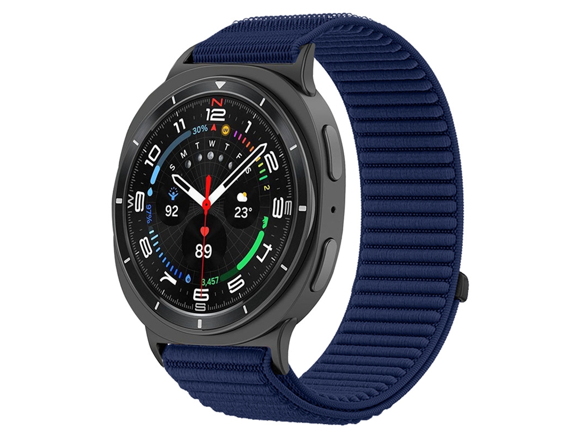 Pulseira Desportiva Em Nylon Compatível Com Samsung Galaxy Watch Ultra 2 47mm, Pulseira De Substituição Macia E Ajustável Azul Escuro Hexinyigjly