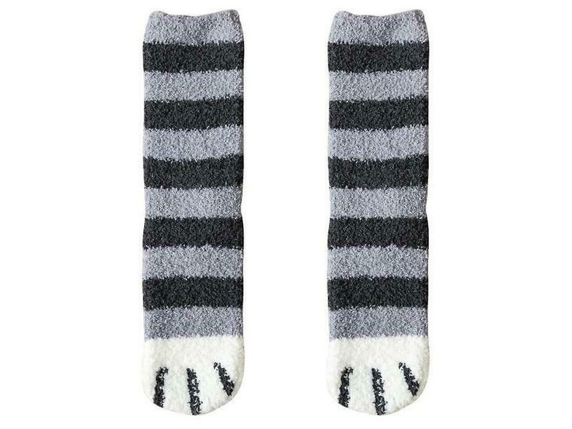 2026 calcetines de Pata de Gato para Mujer Con Estampado 3d Elásticos Calientitos Material Poliéster Y Felpa Coral Un Tamaño