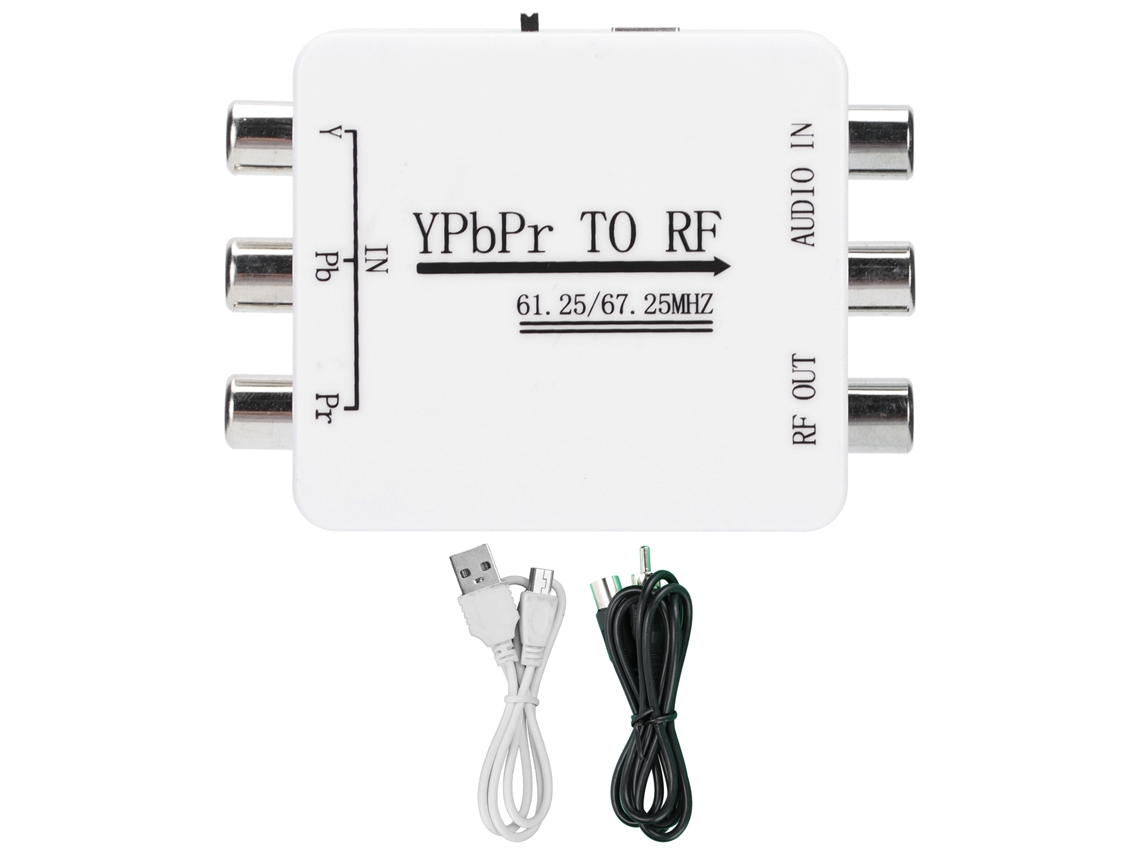 Conversor de Sinal Áudio Ypbpr para RF mini com transmissão por cabo em longa distância
