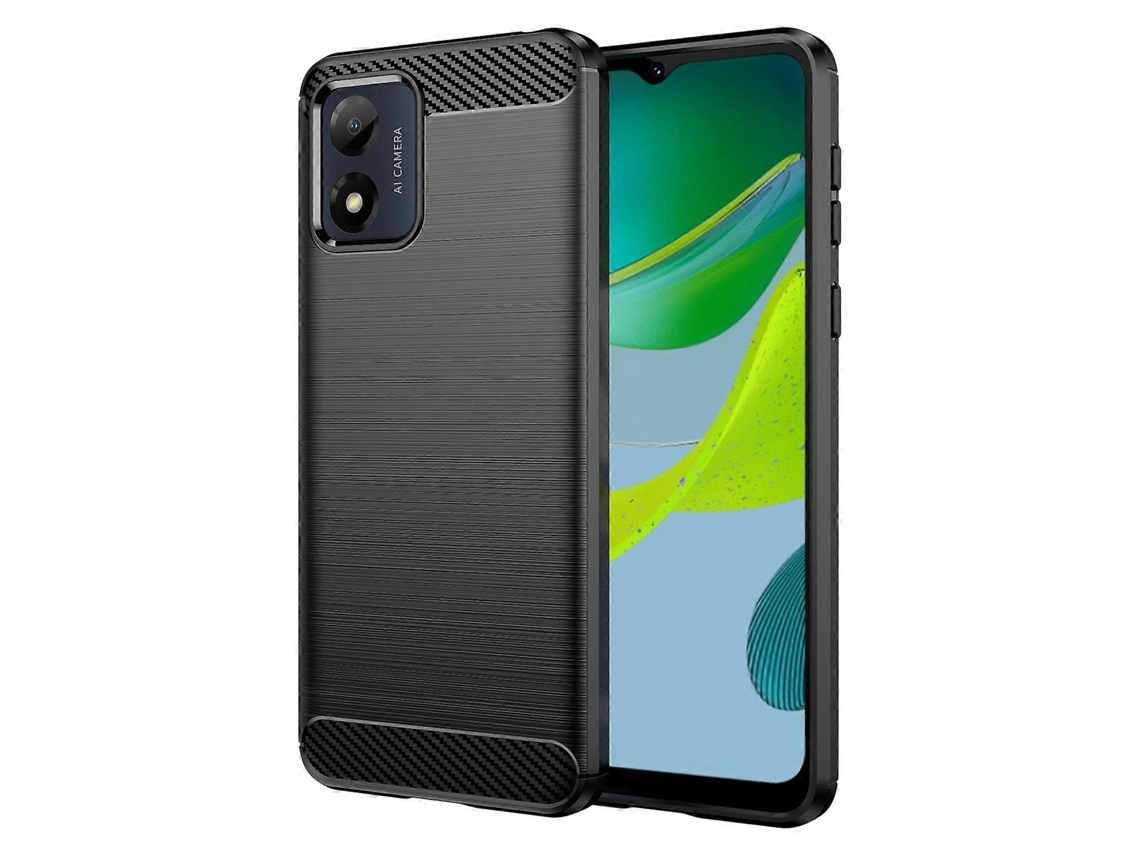 Capa De Celular De Fibra De Carbono Tpu Com Textura Escovada Para Motorola Moto E13