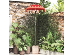 Vidaxl Parasol Balinês Com Base Vermelho 95 X 95 X 260 Cm