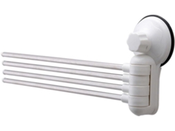 Suporte De Toalhas Com Ventosas Em Aço Inoxidável Organizador Giratório 360° 4 Braços Para Banheiro Cozinha