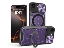 Capa Para Iphone 17e - Textura De Cd - Suporte Magnético Deslizante - Proteção Para Câmera
