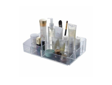 Organizador Cosmético 10 Compartimentos Em Abs Transparente 34x22x9cm 59065