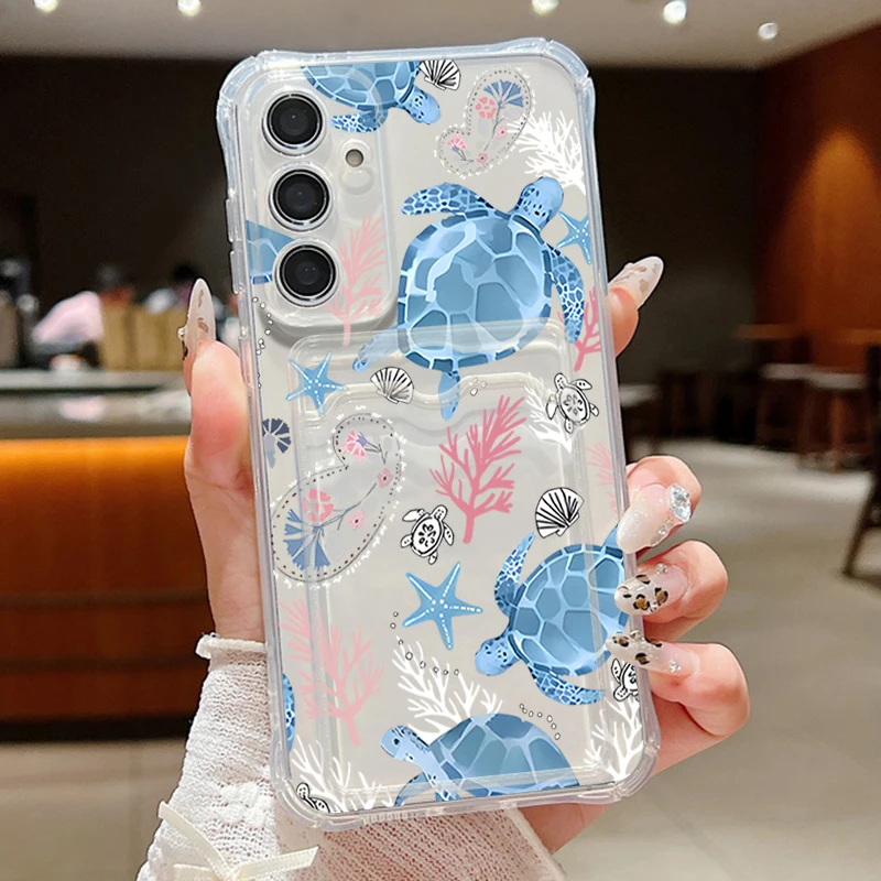 Capa Transparente Para Celular Galaxy A17 Com Tartaruga Oceânica