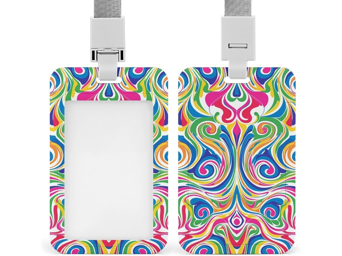 Porta Crachá Com Estampa De Glitter Em Espiral, Personalizável, À Prova D Água, Porta Crachá Protetor Funcionários