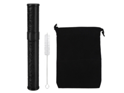 Contenedor De Tubo De Metal En Relieve, Resistente Al Agua, Portátil, Para Acampar Al Aire Libre, Viajes, Color Negro
