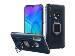 Capa Protetora De Fibra De Carbono Com Suporte De Anel Giratório De 360 Graus Para Huawei Honor 20 Lite