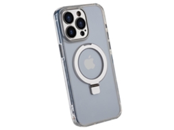 Suporte Casa Magsafe Para Iphone 15 Pro Pele Sintética Transparente