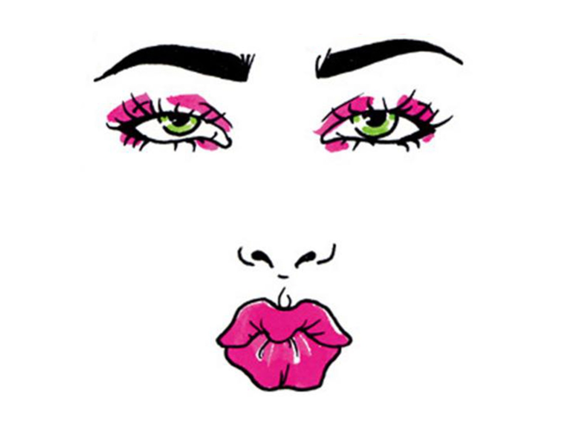 Calcomanía De Cara De Mujer Con Labios Rojos Decorativa Para Pared De Salón Y Dormitorio