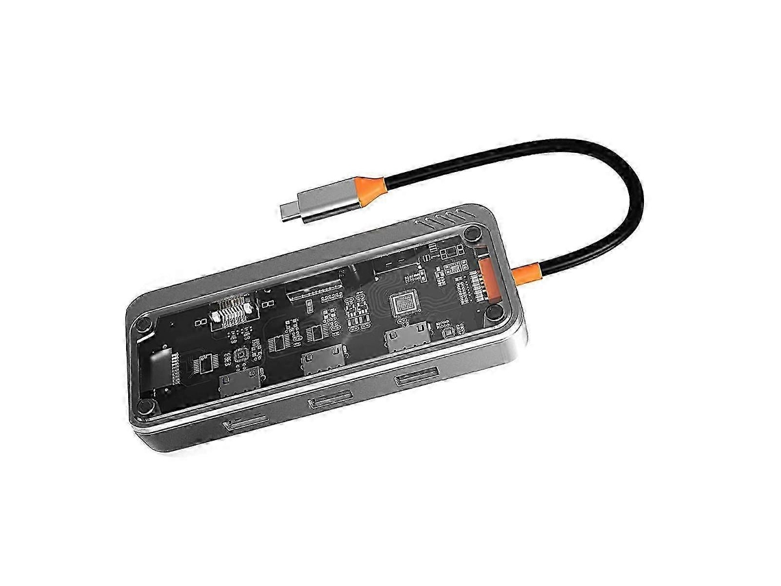 Adaptador de hub USB C 10 em 1, estação de acoplamento USB C para laptop, suporte para dois monitores, portas USB 3.0/2.0, 100 PD Slowmoose