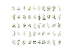 100 Adesivos de Flores Naturais para Scrapbook Decorativo Diy Scrapbooking Papel Autoadesivo com S/MARCA