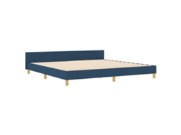 Conjunto 1 Estrado De Cama Plataforma Vidaxl Azul Tecido (200 X 200 Cm)