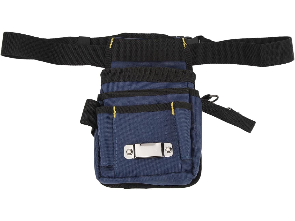 Bolsa de ferramentas ajustável para cintura com diversos compartimentos, bolsa para ferramentas de eletricista em tecido Oxford.