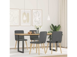 Vidaxl Cadeiras De Jantar 4 Pcs Tecido Cinzento-escuro