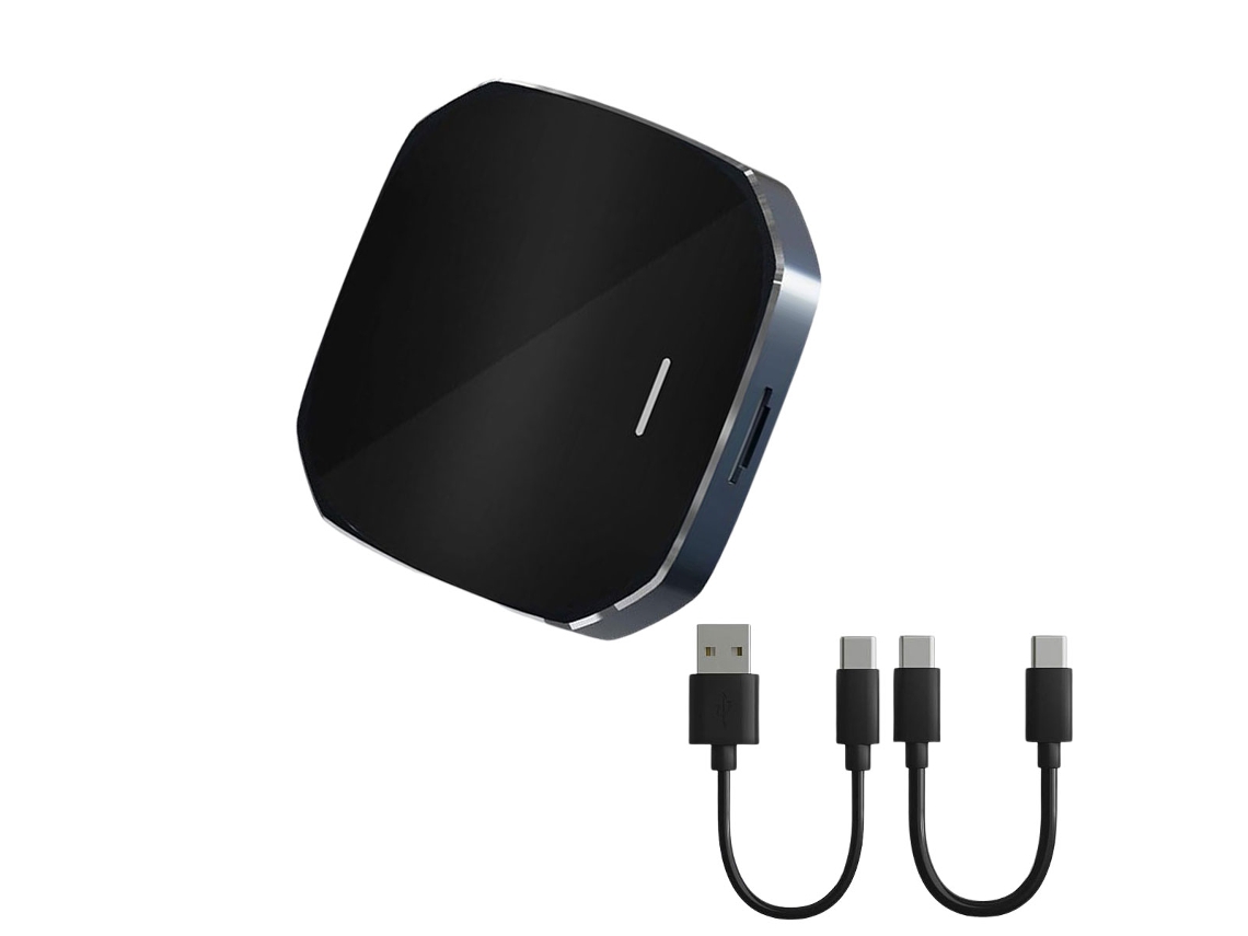 Adaptador inalámbrico Carplay y Android Auto Klack Mini Carplay Box 2025 | Transmisión con Netflix y YouTube | Conectar y listo