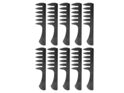 10pcs Pente De Modelagem Dentes Largos Com Bordas Arredondadas E Cabo Ergonômico Longo Para Homens Cabelo Oleoso Transparente Preto