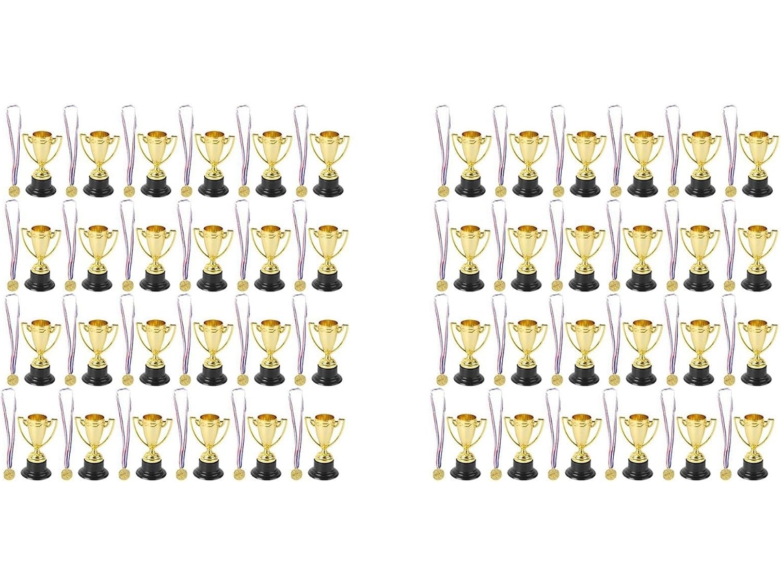 96 troféus SFUSHOS, medalhas douradas de plástico, premiações