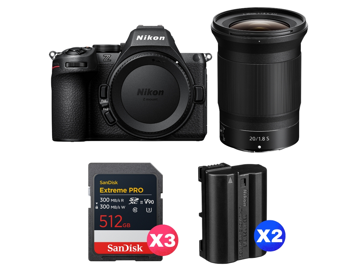 Z5 Ii + 20mm F/1.8 S + 3 Sandisk 512gb Extreme Pro Uhs ii Sdxc + 2 Nikon En el15c + Ebook “20 Dicas para Fotos Que Impressionam” NIKON