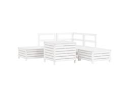 Conjunto de 6 Sofás de Jardim Madeira de Pinho Maciça Branco MAISON EXCLUSIVE