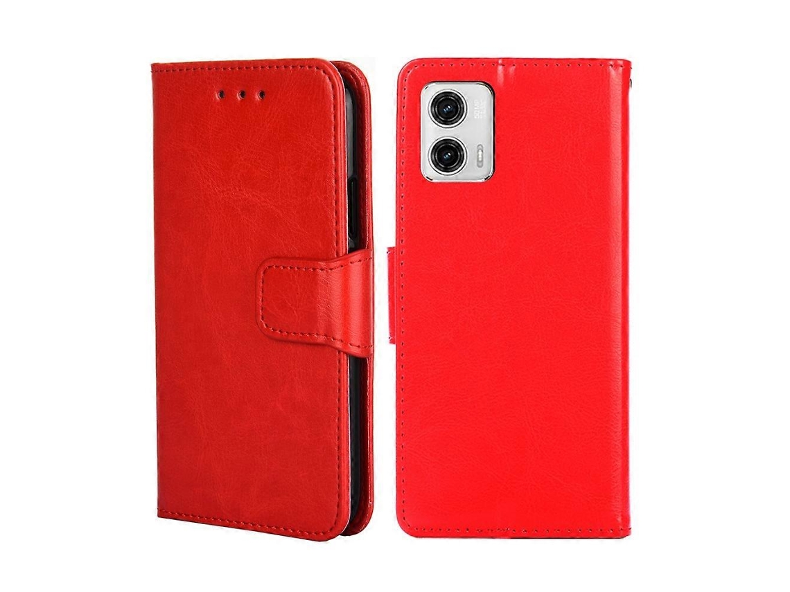 Capa De Couro Com Textura De Cristal Para Motorola Moto G73 5g