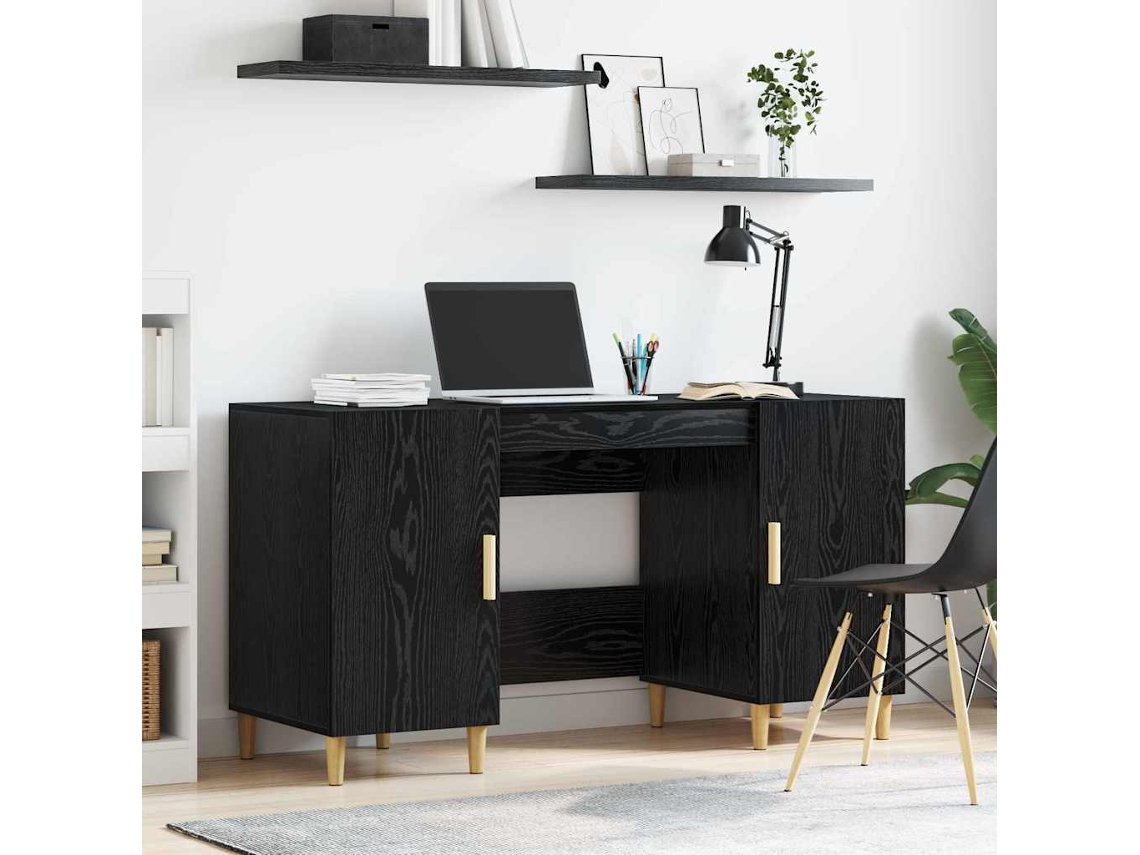 Vidaxl Mesa Carvalho Preto Derivados De Madeira 140 X 50 X 75 Cm