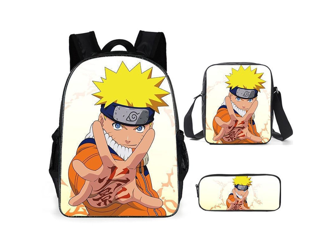 Mochila KOHREE Naruto Conjunto de Três Peças