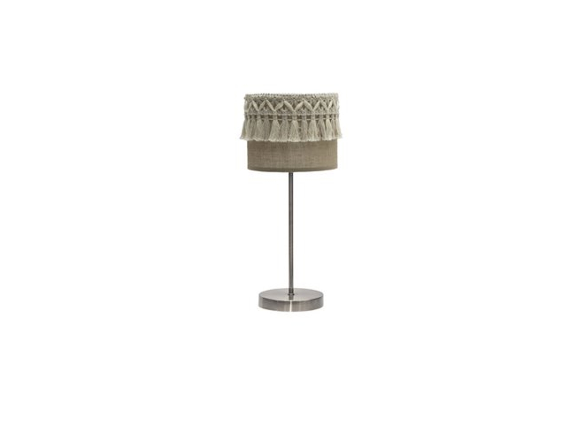 Ekaterina Candeeiro de Mesa 1Xe14 Couro/Saco 43X17X17 Cm com Guarnições FABRILAMP