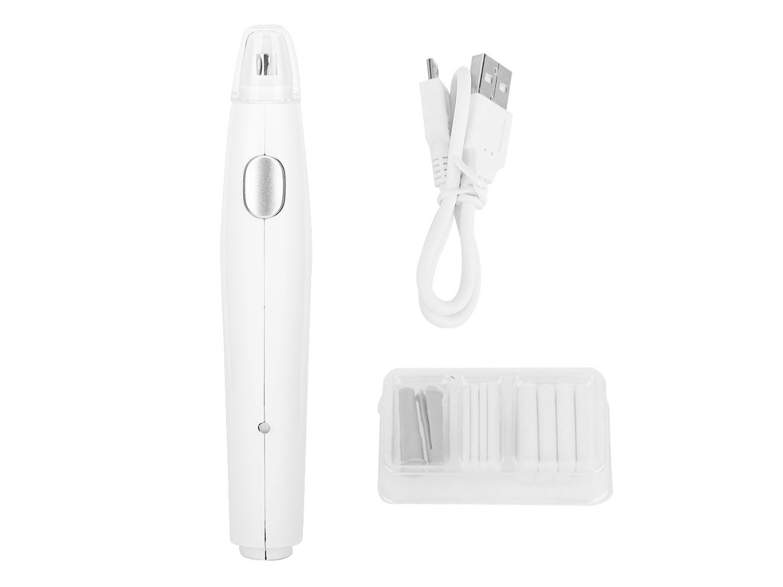 Borrador Elétrico Usb Recarregável Com 16 Recambios Mano (branco)