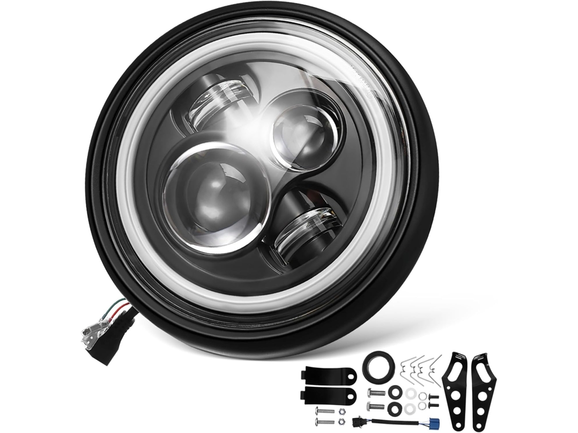 Farol Redondo De Led E Iluminação Potente Para Todo O Veículo, Com Ventilação, Sistema Antiembaçante E Construção Robusta.