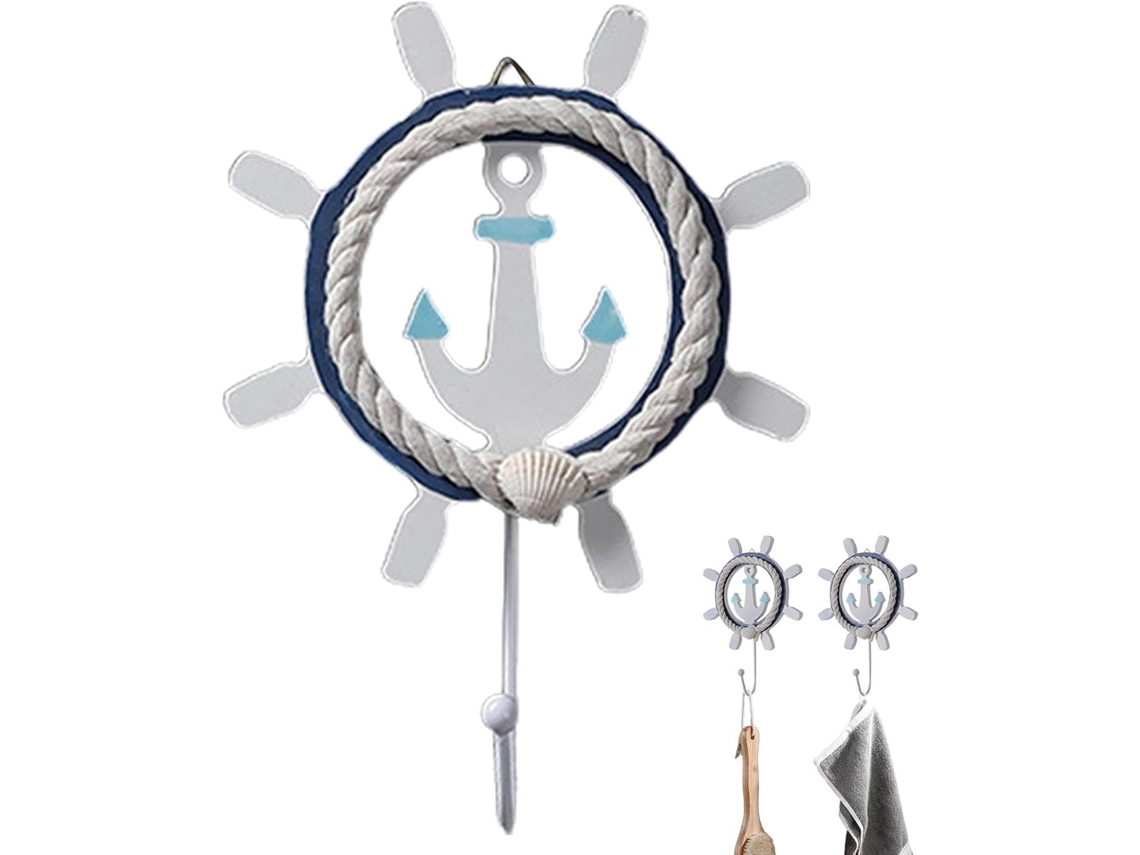 Ganchos De Parede Rústicos Com Tema Náutico E Mediterrâneo, Decorativos.