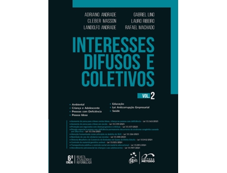 Livro Interesses Difusos E Coletivos - Vol.2 - 6 Edição 2025 De Adriano/ Masson Andrade (português Do Brasil)