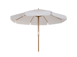 Guarda sol de Jardim com Duplo Toldo, bambu e Poliéster ø325x250 cm, cor Crem BTFORUS