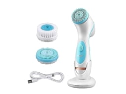 Massageador Facial 3 em 1, Escova de Limpeza Elétrica, Rotativa Silicone GOKOCO