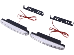 Conjunto De 2 Luzes Diurnas Led Para Carros, Com Suportes De Montagem, Luzes Diurnas Brancas