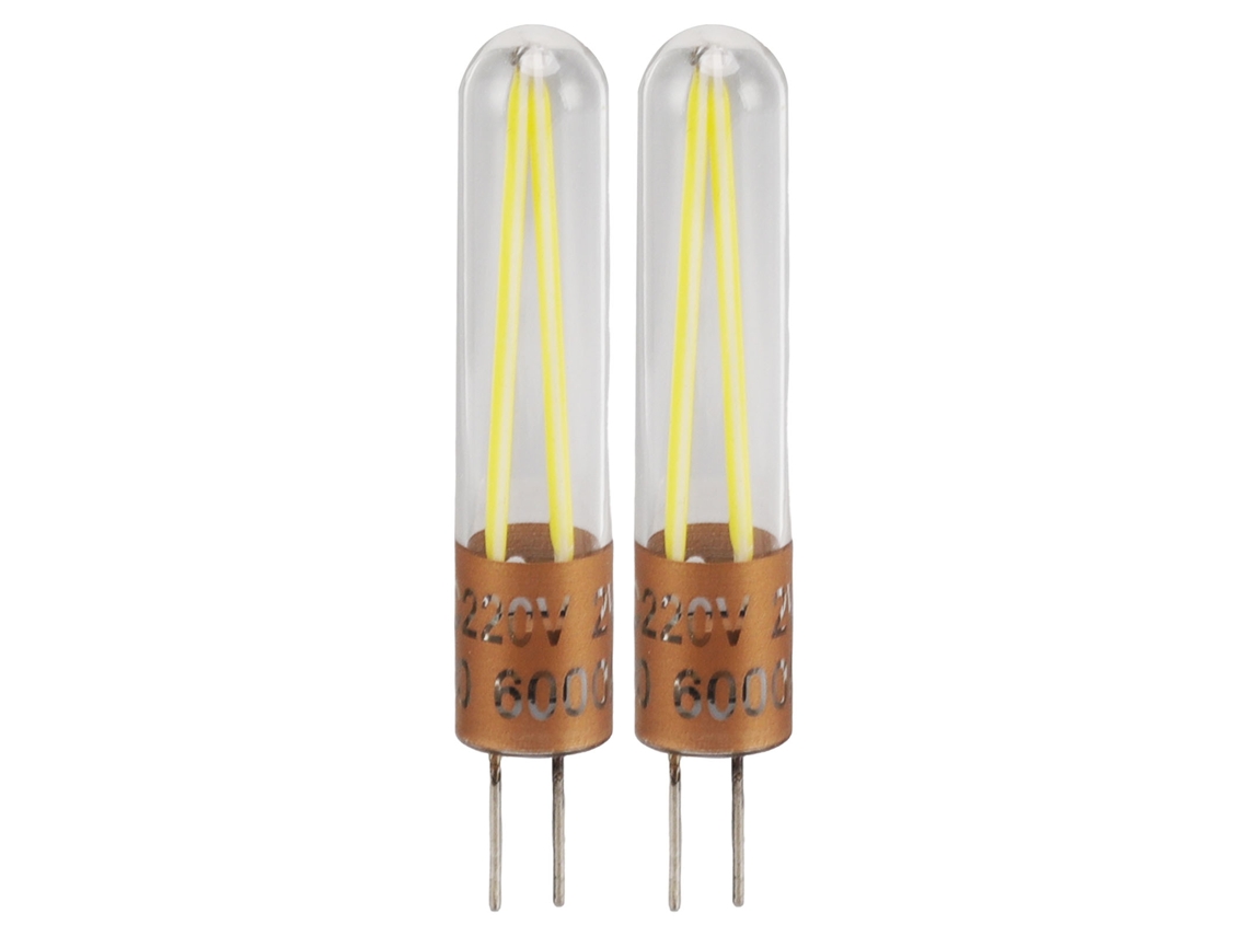 2 Pcs Lâmpada Led G4 2w 6000k Luz Branca Cri80 Base Padrão Ac220v Vidro