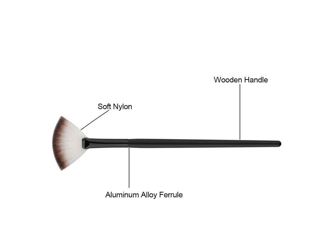 Pincel De Maquiagem Feminino Em Forma De Leque Negro Profissional Other