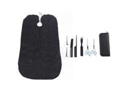 Kit de ferramentas de cabeleireiro com tesouras pentes pinças e mantilha para cortar e grooming S/MARCA