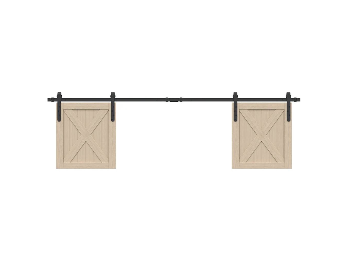 Vidaxl Kit P/ Porta De Armário Deslizante 183 Cm Aço Carbono