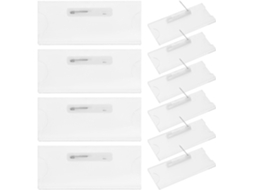 Lurelia Porta-crachá Transparente Com Clipe Autoadesivo Em Acrílico Branco 3cm Para Escritório E Escola