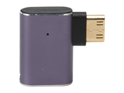 Adaptador mini HDMI macho a HDMI hembra en ángulo izquierdo, con LED, compatible 8K 60Hz, 4K 120Hz, UHD 2.1, plug and play, S/MARCA