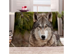 Manta de Lã Fansu Estampa Lobo em 3d Quente Macia e Felpuda Microfibra Ideal para o Inverno Colcha Ou Sofá Ade