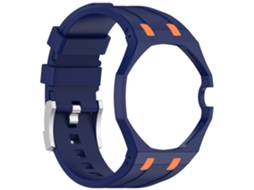Bracelete de Silicone Para Swatch Royal Pop Coroa Às 3 Horas (savonnette Estilo-azul-laranja)