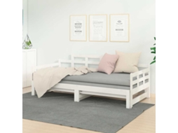 Vidaxl Estrutura Sofá-cama De Puxar 2x(80x200) Cm Pinho Maciço Branco