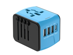 Adaptador de Viagem Universal com 3 Usb 1 Tipo C AQUAFORGE