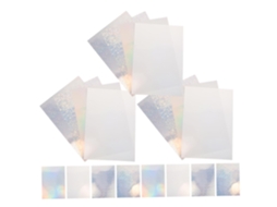 20 folhas de adesivos holográficos, vinil PET com adesivo forte, autoadesivos A4 para impressoras jato de tinta E.