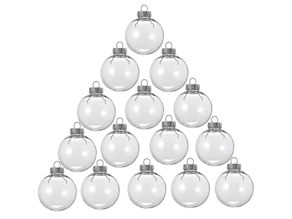 Conjunto De 15 Bolas De Natal Redondas E Transparentes, Para Encher E Decorar Sua Árvore De Natal. Feitas De Plástico. Hengjian