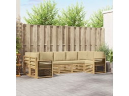 Vidaxl Conjunto De Sofá Sectional 7 Pcs Branco E Bege