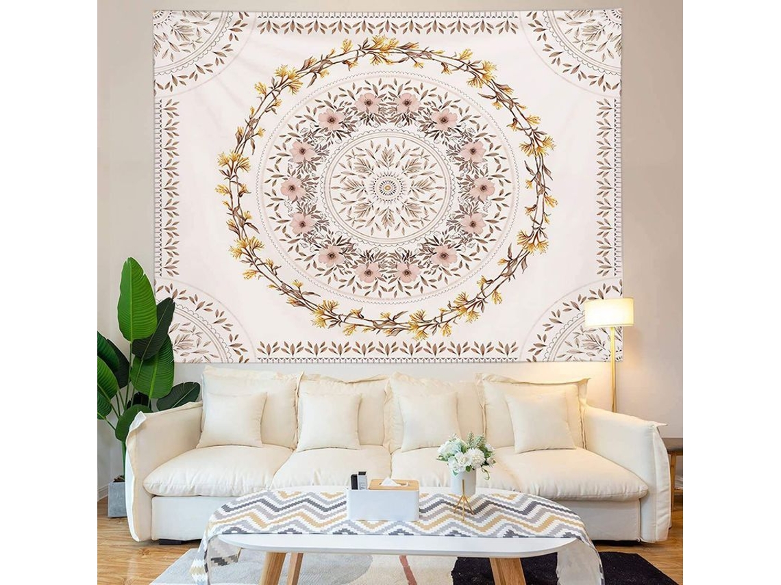 Tapestry Parede Hippie Boêmio Mandala Índia, Decoração Interior E Exterior, Impressão Hd, Leve E Durável